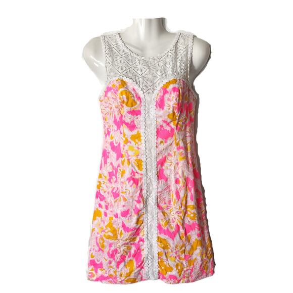 Lilly Pulitzer Dresses & Skirts - Lilly Pulitzer Crocheted Yoke Sweetheart Sleeveless Shift Dress 00